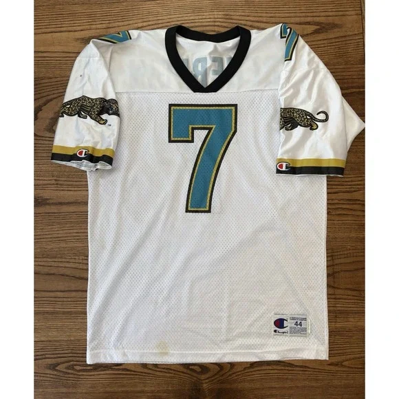 Vintage 90s Steve Beuerlein #7 Jacksonville Jaguars Champion‎ Jersey Size 44 - Picture 2 of 7